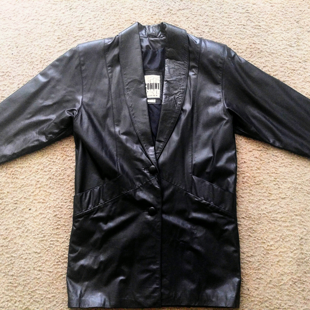 Vintage 1990s Black Genuine Leather Jacket